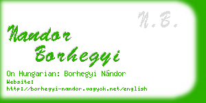 nandor borhegyi business card