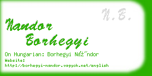 nandor borhegyi business card